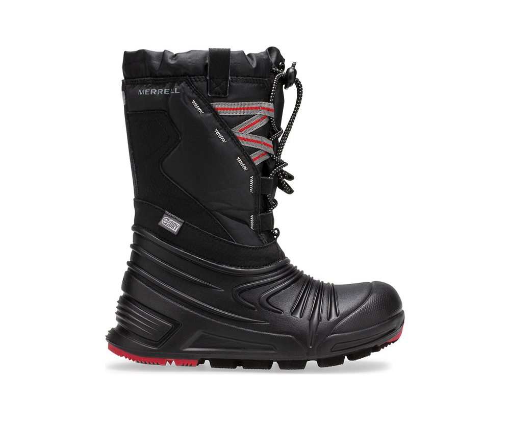 Botas Criança - Merrell Snow Quest Lite 2.0 Waterproof - Pretas - QJZ715298